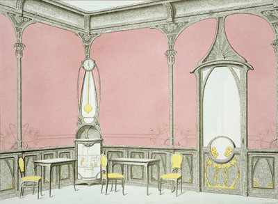 Interior design for a brasserie, illustration from 